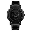 SKMEI 9178 Skull Pattern Multifunctional Outdoor Men Fashion Waterproof Quartz Wrist Watch (Black)