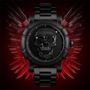 SKMEI 9178 Skull Pattern Multifunctional Outdoor Men Fashion Waterproof Quartz Wrist Watch (Black)