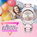 LONGBO 4511 Three Small Dials Fashion Women Quartz Watch with Alloy & Ceramics Band(Pink)