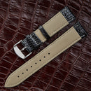 Lizard Texture Leather Strap Watch Band, Size: 22mm(Black)