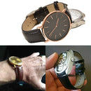Lizard Texture Leather Strap Watch Band, Size: 22mm(Black)