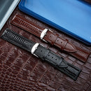 Lizard Texture Leather Strap Watch Band, Size: 22mm(Black)