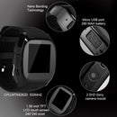 T8 Smart Watch Phone, 1.54 inch IPS Screen 6261D/260MHz, 0.3MP Camera, Support GSM & Dial & Pedometer & Anti-lost & Sleep Monitor & Remote Camera & FM Radio(Black)