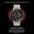 HUAWEI WATCH GT 2 Porsche Ver. 46mm Wristband Bluetooth Fitness Tracker Smart Watch, Titanium Metal Body + Sapphire Glass Mirror, Kirin A1 Chip, Support Heart Rate & Pressure Monitoring / Sports Recording / GPS(Grey)