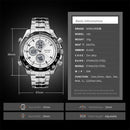 SKMEI 1302 Fashion Men Leisure Wrist Watch Multifunctional Dual-time Sports Digital Watch with Stainless Steel Watchband 30m Waterproof (Gold)