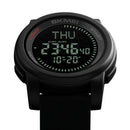 SKMEI 1289 Multifunctional Men Outdoor Sports 50m Waterproof Digital Watch with Compass & World Time Function(Black)