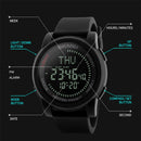 SKMEI 1289 Multifunctional Men Outdoor Sports 50m Waterproof Digital Watch with Compass & World Time Function(Black)