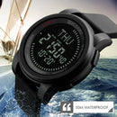SKMEI 1289 Multifunctional Men Outdoor Sports 50m Waterproof Digital Watch with Compass & World Time Function(Black)
