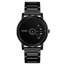 SKMEI 1260 Fashion Creative Pointer 30m Waterproof Quartz Wrist Watch with Stainless Steel Watchband(Black)