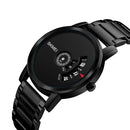 SKMEI 1260 Fashion Creative Pointer 30m Waterproof Quartz Wrist Watch with Stainless Steel Watchband(Black)