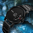 SKMEI 1260 Fashion Creative Pointer 30m Waterproof Quartz Wrist Watch with Stainless Steel Watchband(Jet Black)