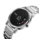 SKMEI 1260 Fashion Creative Pointer 30m Waterproof Quartz Wrist Watch with Stainless Steel Watchband(Silver+Black)