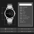 SKMEI 1260 Fashion Creative Pointer 30m Waterproof Quartz Wrist Watch with Stainless Steel Watchband(Silver+Black)