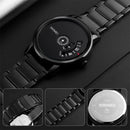 SKMEI 1260 Fashion Creative Pointer 30m Waterproof Quartz Wrist Watch with Stainless Steel Watchband(Silver+Black)