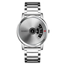 SKMEI 1260 Fashion Creative Pointer 30m Waterproof Quartz Wrist Watch with Stainless Steel Watchband(Silver)