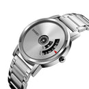 SKMEI 1260 Fashion Creative Pointer 30m Waterproof Quartz Wrist Watch with Stainless Steel Watchband(Silver)