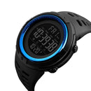 SKMEI 1251 Men Fashionable Outdoor 50m Waterproof Sports Watch Digital Watch with PU Watchband(Blue)