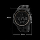 SKMEI 1251 Men Fashionable Outdoor 50m Waterproof Sports Watch Digital Watch with PU Watchband(Black Red)