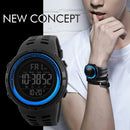 SKMEI 1251 Men Fashionable Outdoor 50m Waterproof Sports Watch Digital Watch with PU Watchband(Grey)
