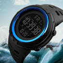 SKMEI 1251 Men Fashionable Outdoor 50m Waterproof Sports Watch Digital Watch with PU Watchband(Gold)