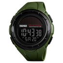 SKMEI 1405 Fashion Solar Power Outdoor Sports Watch Multifunctional 50m Waterproof Men Digital Watch(Army Green)