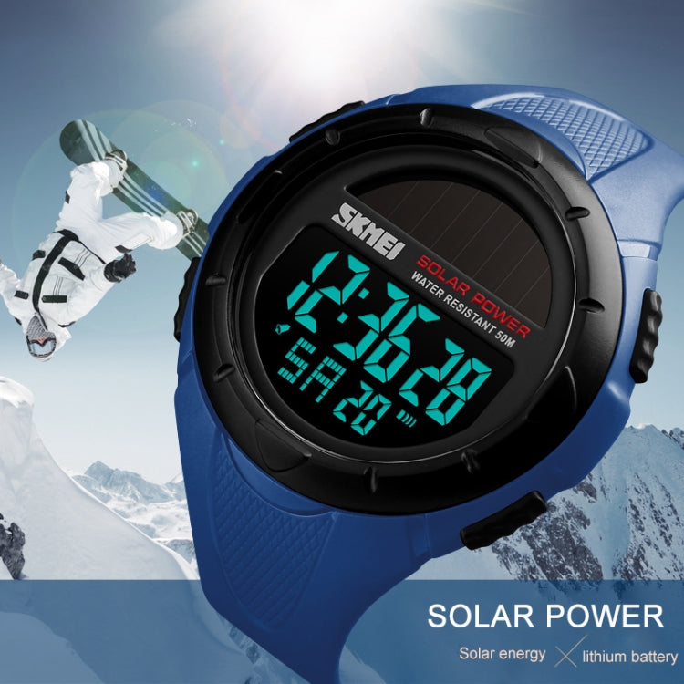 SKMEI 1405 Fashion Solar Power Outdoor Sports Watch Multifunctional 50m Waterproof Men Digital Watch(Army Green)
