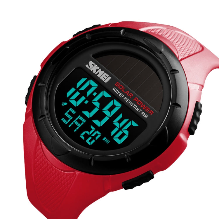 SKMEI 1405 Fashion Solar Power Outdoor Sports Watch Multifunctional 50m Waterproof Men Digital Watch(Red)