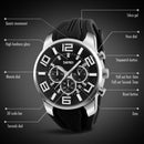 SKMEI 9128 Fashion Multifunctional 3D Large Dial Sports Wristwatch 30m Waterproof Quartz Watch(Blue)