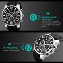 SKMEI 9128 Fashion Multifunctional 3D Large Dial Sports Wristwatch 30m Waterproof Quartz Watch(Blue)
