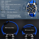 SKMEI 9128 Fashion Multifunctional 3D Large Dial Sports Wristwatch 30m Waterproof Quartz Watch(Blue)
