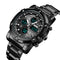 SKMEI 1389 Multifunctional Men Business Digital Watch 30m Waterproof Large Dial Wrist Watch with Stainless Steel Watchband (Black)