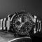 SKMEI 1389 Multifunctional Men Business Digital Watch 30m Waterproof Large Dial Wrist Watch with Stainless Steel Watchband (Silver)