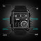 SKMEI 1391 Multifunctional Men Business Digital Watch 30m Waterproof Square Dial Wrist Watch with Leather Watchband(Silver+Coffee)