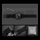 SKMEI 1391 Multifunctional Men Business Digital Watch 30m Waterproof Square Dial Wrist Watch with Leather Watchband(Gold Black)