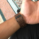 Smart Watch Silver Buckle Leather Watch Band for Apple Watch / Galaxy Gear S3 / Moto 360 2nd, Specification: 20mm(Black)