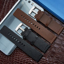 Smart Watch Silver Buckle Leather Watch Band for Apple Watch / Galaxy Gear S3 / Moto 360 2nd, Specification: 20mm(Brown)