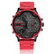 CAGARNY 6830 Fashion Waterproof Quartz Watch with TPE Wristband(Red Black)