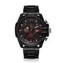 CAGARNY 6839 Irregular Large Dial Stainless Steel Band Quartz Sports Watch For Men(Black+Red)