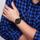 CAGARNY 6839 Irregular Large Dial Stainless Steel Band Quartz Sports Watch For Men(Black+Red)