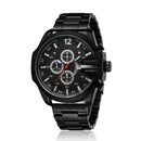 CAGARNY 6839 Irregular Large Dial Stainless Steel Band Quartz Sports Watch For Men(Black)