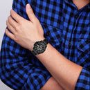 CAGARNY 6839 Irregular Large Dial Stainless Steel Band Quartz Sports Watch For Men(Black)