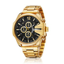 CAGARNY 6839 Irregular Large Dial Stainless Steel Band Quartz Sports Watch For Men(Gold+Black)