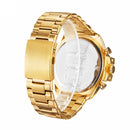 CAGARNY 6839 Irregular Large Dial Stainless Steel Band Quartz Sports Watch For Men(Gold+White)