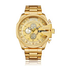CAGARNY 6839 Irregular Large Dial Stainless Steel Band Quartz Sports Watch For Men(Gold)