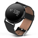 CV08 0.95 inch OLED Screen Display Leather Band Bluetooth Smart Bracelet, IP67 Waterproof, Support Pedometer / Blood Pressure Monitor / Heart Rate Monitor / Sedentary Reminder, Compatible with Android and iOS Phones(Black)