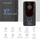 EKEN V7 1080P Wireless WiFi Smart Video Doorbell, Support Motion Detection & Infrared Night Vision & Two-way Voice, Package 3: Doorbell + Dual Slots Battery Charger + Chime(Black)