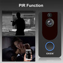 EKEN V7 1080P Wireless WiFi Smart Video Doorbell, Support Motion Detection & Infrared Night Vision & Two-way Voice, Package 3: Doorbell + Dual Slots Battery Charger + Chime(Black)