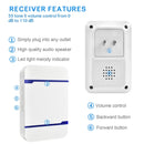 P7 110dB Wireless IP55 Waterproof Low Power Consumption WiFi Doorbell Receiver with Night Light , 53 Music Options, Receiver Distance: 300m (White)