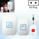 CACAZI C86 Wireless SOS Pager Doorbell Old man Child Emergency Alarm Remote Call Bell, EU Plug(White)