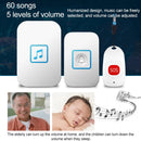 CACAZI C86 Wireless SOS Pager Doorbell Old man Child Emergency Alarm Remote Call Bell, EU Plug(White)